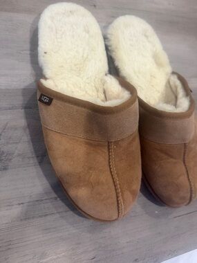 UGG Chestnut Suede Sheepskin-Lined Women's Slippers